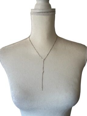 925 Delicate Silver Y-Drop Lariat Necklace - Silver